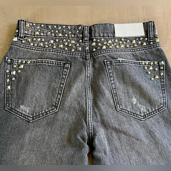 *NWOT* THE KOOPLES NELLY STUDDED GRAY LOW-RISE/CROPPED JEANS - Picture 8 of 12